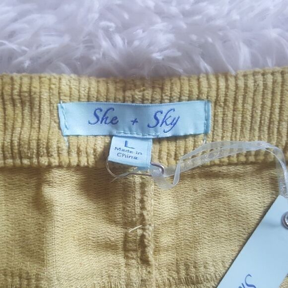 She & Sky Corduroy Mini Skirt Size Large NEW - Picture 2 of 5